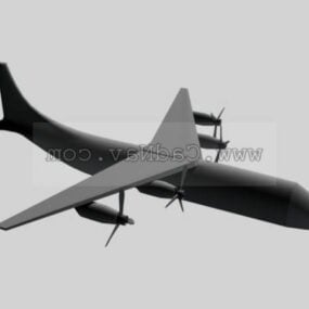 Ohjattu ohjushävittäjälentokone 3d-malli