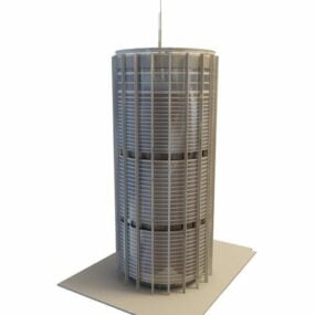 نموذج معماري لمبنى مكتبي أسطواني ثلاثي الأبعاد