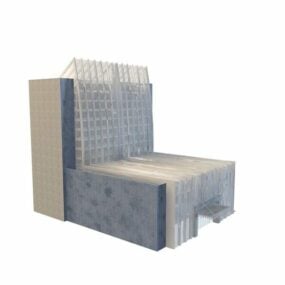 Modelo 3D de arquitetura hoteleira moderna