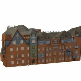 러시아 아파트 건축 3d 모델