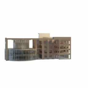 مدل سه بعدی ساختمان اداری Z شکل