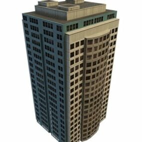 लंबा आधुनिक कार्यालय भवन 3डी मॉडल