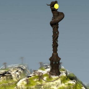 Fantasy Snakes Tower 3d-model
