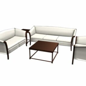 Bộ bàn ghế phòng khách truyền thống mô hình 3d