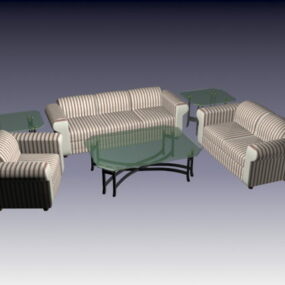 6 Piece Living Room Set 3d model