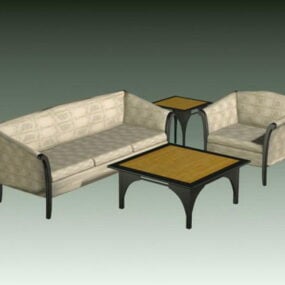 4 Piece Living Room Set 3d model