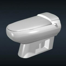 Waterbesparend keramisch toilet 3D-model