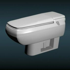 مدل سه بعدی توالت فرنگی هوشمند سرامیکی رنگ سفید