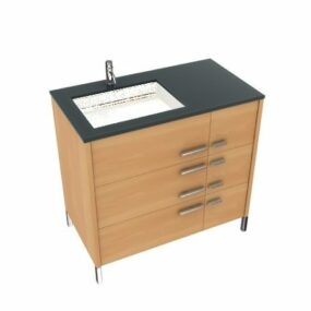 Wood Basin Cabinet 3d model