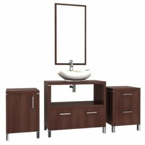 Wooden Bathroom Vanity Cabinet 3d model