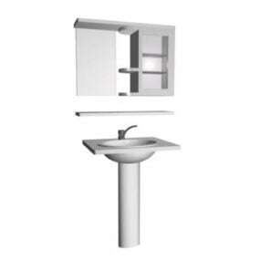 3d модель маленького туалетного столика для ванної кімнати