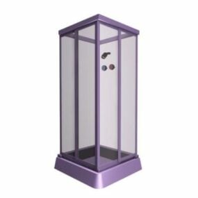 Cabina de ducha de cristal color lavanda modelo 3d