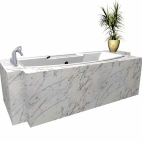 Granite Drop In Bathtub 3d model
