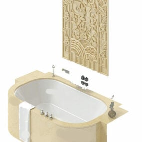 تصميم حوض استحمام رخام نموذج ثلاثي الأبعاد
