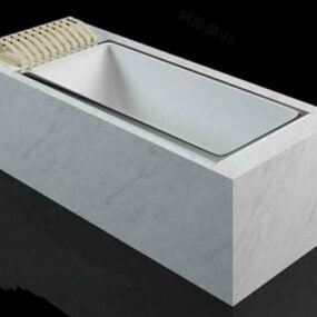 Drop-in Bathtub With Marble Surround 3d model