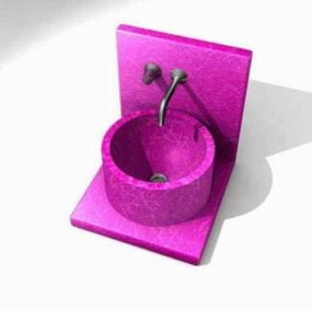 Violet stenen wastafel 3D-model