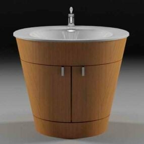 Wash Basin With Wood Surround 3d model