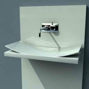 Modelo 3d de lavatório de banheiro