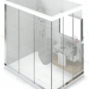 3д модель дизайна маленькой душевой комнаты