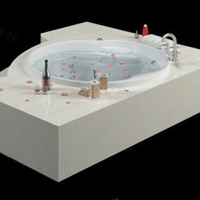 Modelo 3d de banheira de hidromassagem embutida