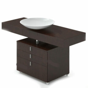Bowl Sink Vanity Unit With Movable Cabinet 3d model