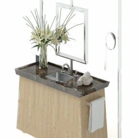 حوض استحمام مع رف نموذج ثلاثي الأبعاد