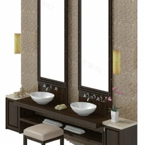 Bathroom Vanity With Stool 3d model