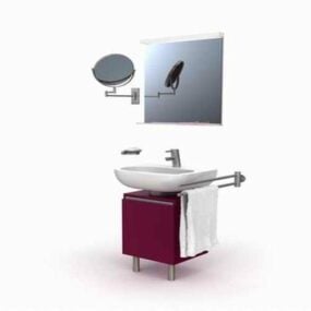 کابینت روشویی حمام کوچک مدل سه بعدی