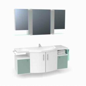 White Bathroom Vanity Cabinet 3d model