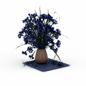 Kornblomster i vase 3d-model