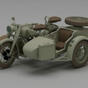 Model 3d Sepeda Motor Roda Tiga