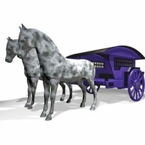 عربة تجرها الخيول نموذج ثلاثي الأبعاد