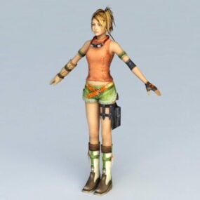 3D-Modell einer weiblichen Final Fantasy-Figur