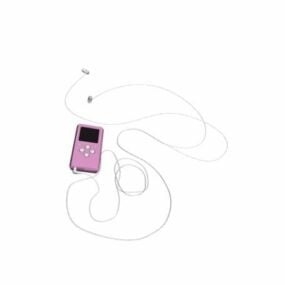 MP3-Player mit Ohrhörern 3D-Modell