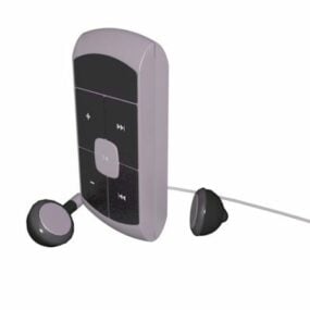 MP3-Player mit Kopfhörer 3D-Modell