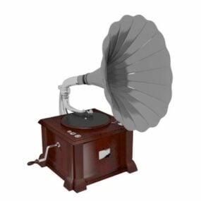 3D model starožitného gramofonu
