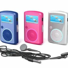 Sandisk Mp3-players And Earphone 3d model