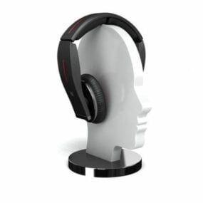 Headphones On A Stand 3d model