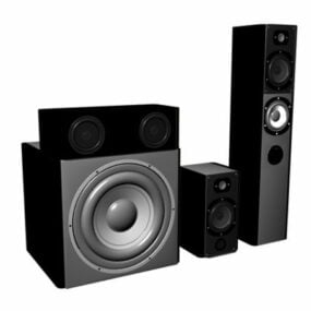 Conjunto de alto-falantes de áudio profissional Modelo 3d