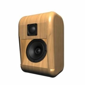 Model 3D zabytkowego głośnika z drewna