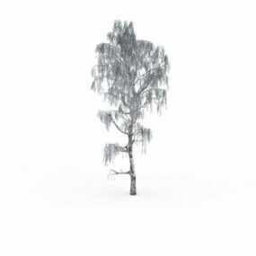3д модель заснеженного дерева