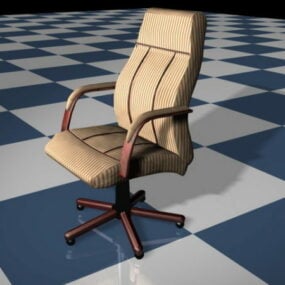 Cadeira de escritório executiva listrada modelo 3d