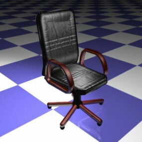 Modelo 3d de cadeira executiva de couro para escritório