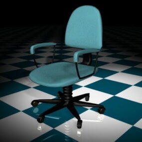 كرسي الموظفين الأزرق نموذج ثلاثي الأبعاد