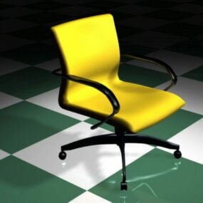 3d модель жовтого офісного крісла