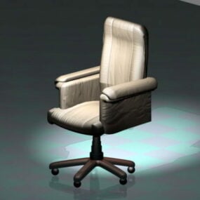 كرسي مكتب تنفيذي أبيض موديل 3D