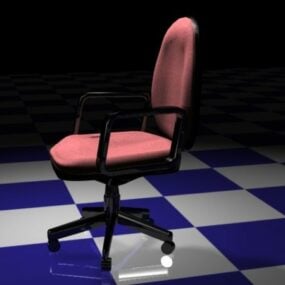 Modelo 3d de cadeira de escritório rosa