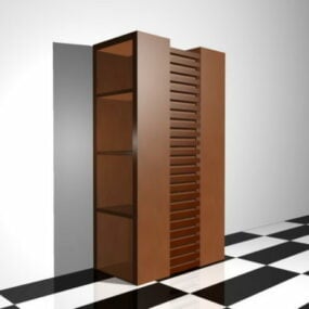 Small Bookshelf With Book Stack 3d model