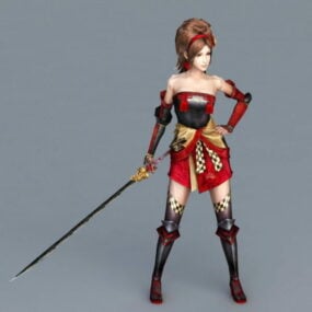 Women With Samurai Sword 3d model