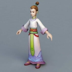 Chinesisches Bauernmädchen 3D-Modell